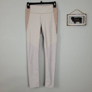 Outdoor Voices Tri-Tone Oatmeal Colorblock Warm‎ Up Leggings Sz S Workout Gym